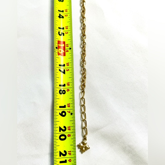 Necklace Gold-Tone Carved Rose Statement 17" + 3" extender Egyptian Gold, Pink - Picture 7 of 11